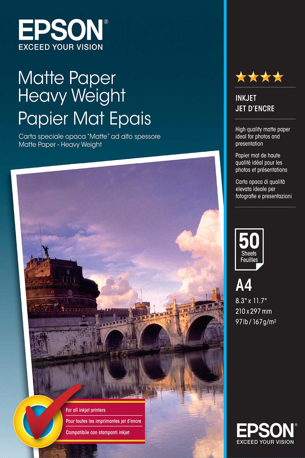 Epson Matt - A4 (210 x 297 mm) - 167 g/m² - 50 Blatt Papier