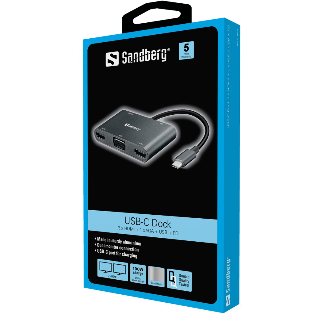 SANDBERG USB-C Dock - Dockingstation - USB-C