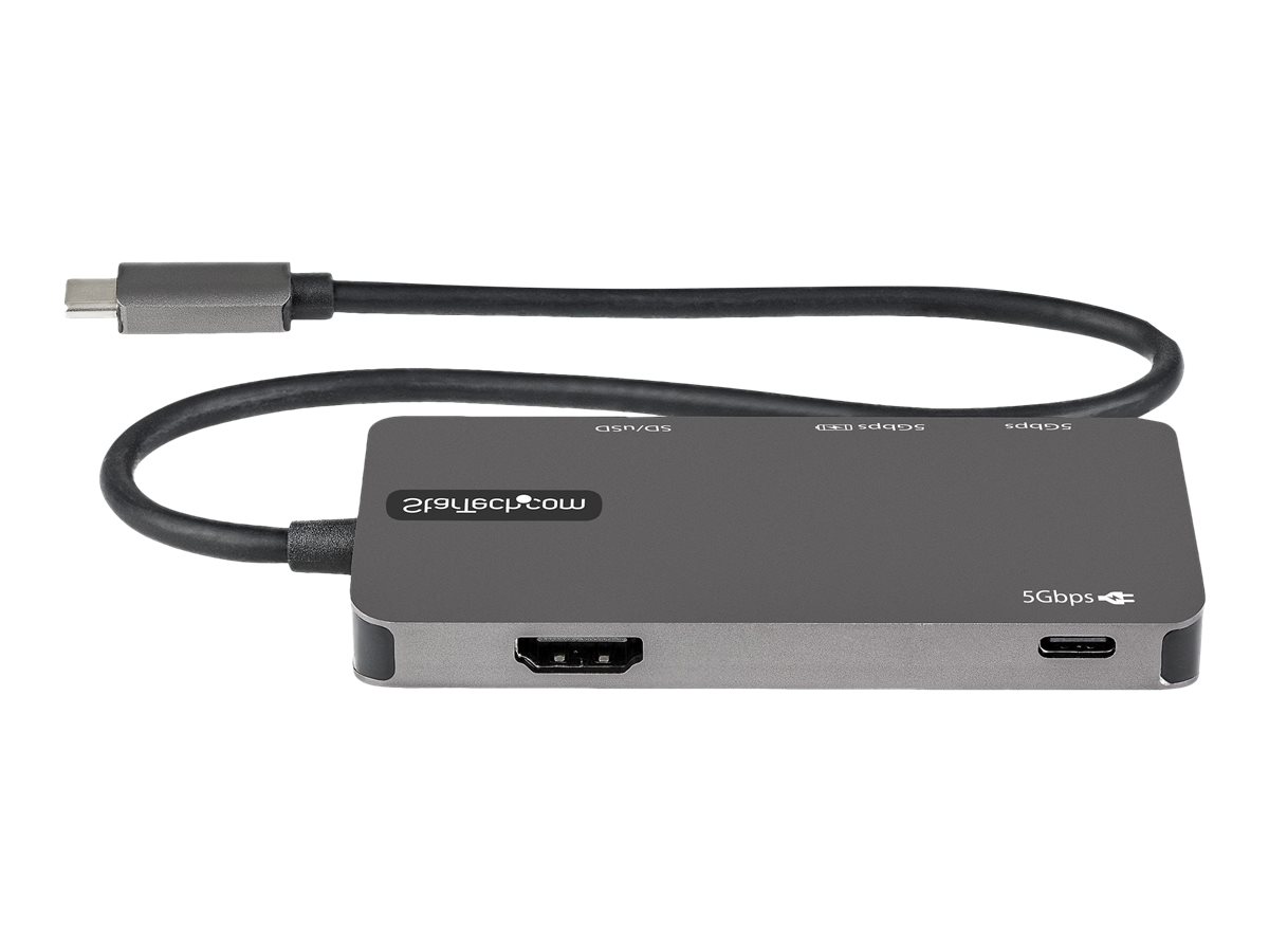 StarTech.com USB-C Multiport Adapter - USB-C auf 4K-HDMI, 100W PD Pass-Through, SD-/MicroSD-Steckplatz -  USB-C-Mini-Dock - 30 cm langes Kabel (DKT30CHSDPD)