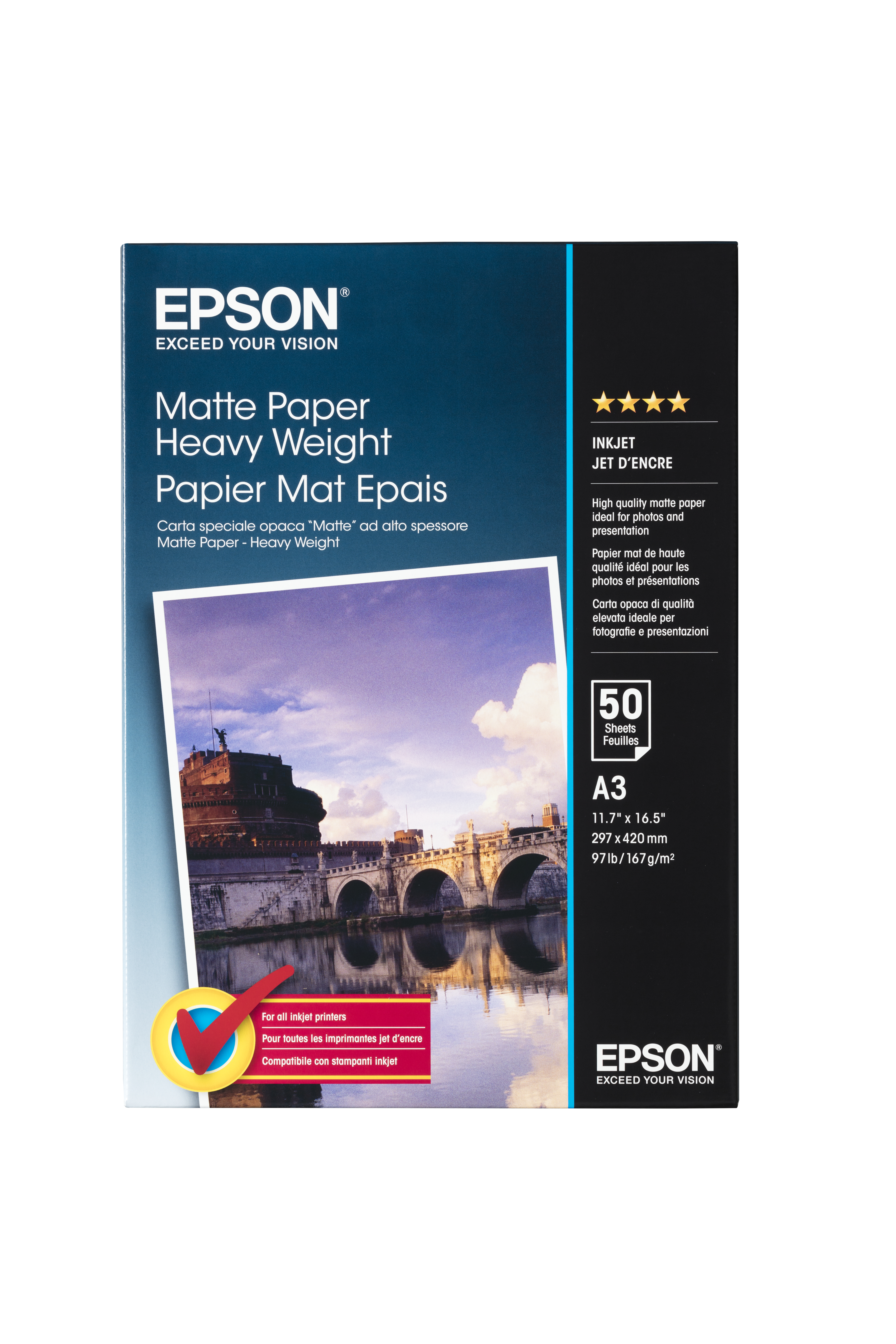 Epson Matt - A3 (297 x 420 mm) - 167 g/m² - 50 Blatt Papier
