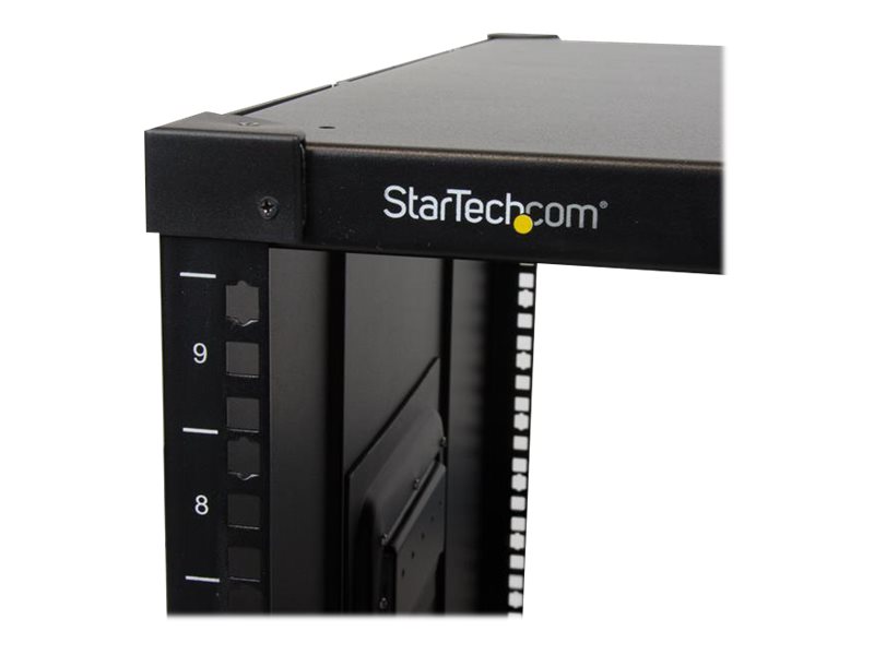 StarTech.com Mobiles Server Rack mit Griffen - rollbarer Serverschrank / Netzwerschrank - 9HE - Schrank - Schwarz - 9U - 58.4 cm (23")