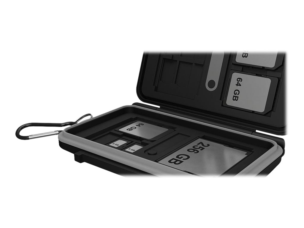 ICY BOX IB-AC620-CR - Memory-Etui - Kapazität: 4 CompactFlash-Karten, 8 SD-Karten, 16 microSD Karten