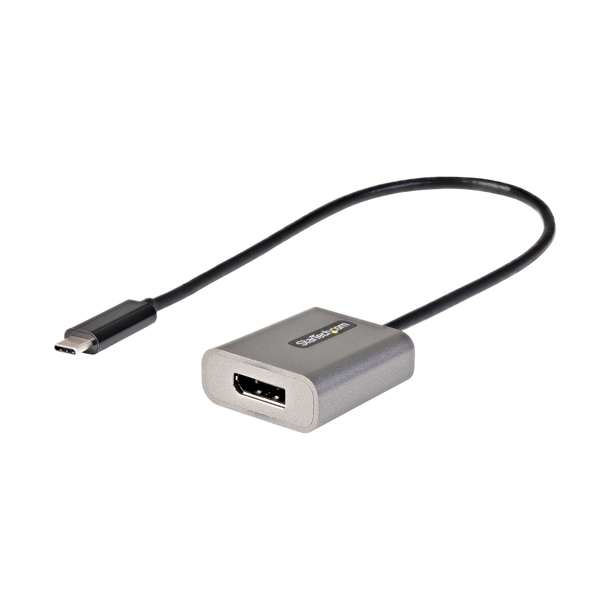 StarTech.com USB-C auf DisplayPort Adapter - 8K/4K 60Hz USB-C zu DisplayPort 1.4-Adapter Dongle - USB-Type-C auf DP Monitor Videokonverter - Funktioniert mit Thunderbolt 3 - 30cm Kabel (CDP2DPEC)