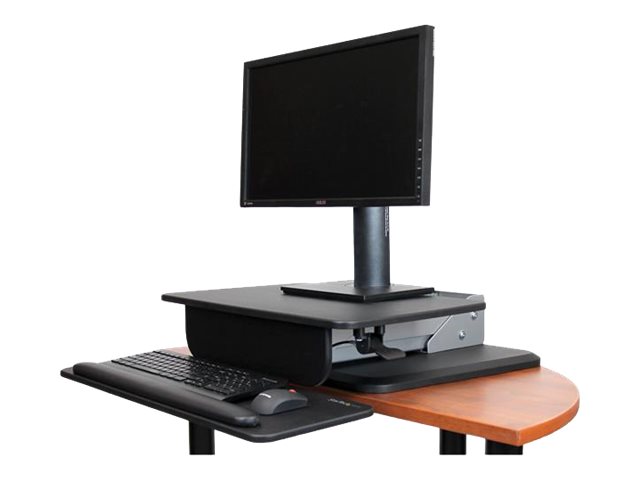 StarTech.com Height Adjustable Standing Desk Converter - Sit Stand Desk with One-finger Adjustment - Ergonomic Desk - Befestigungskit (Klammerauflageplatte, Tastatur-Tablett, pneumatischer Arm, Basis, Tastatureinschubrückwand, Workstation, Montagesäule, K