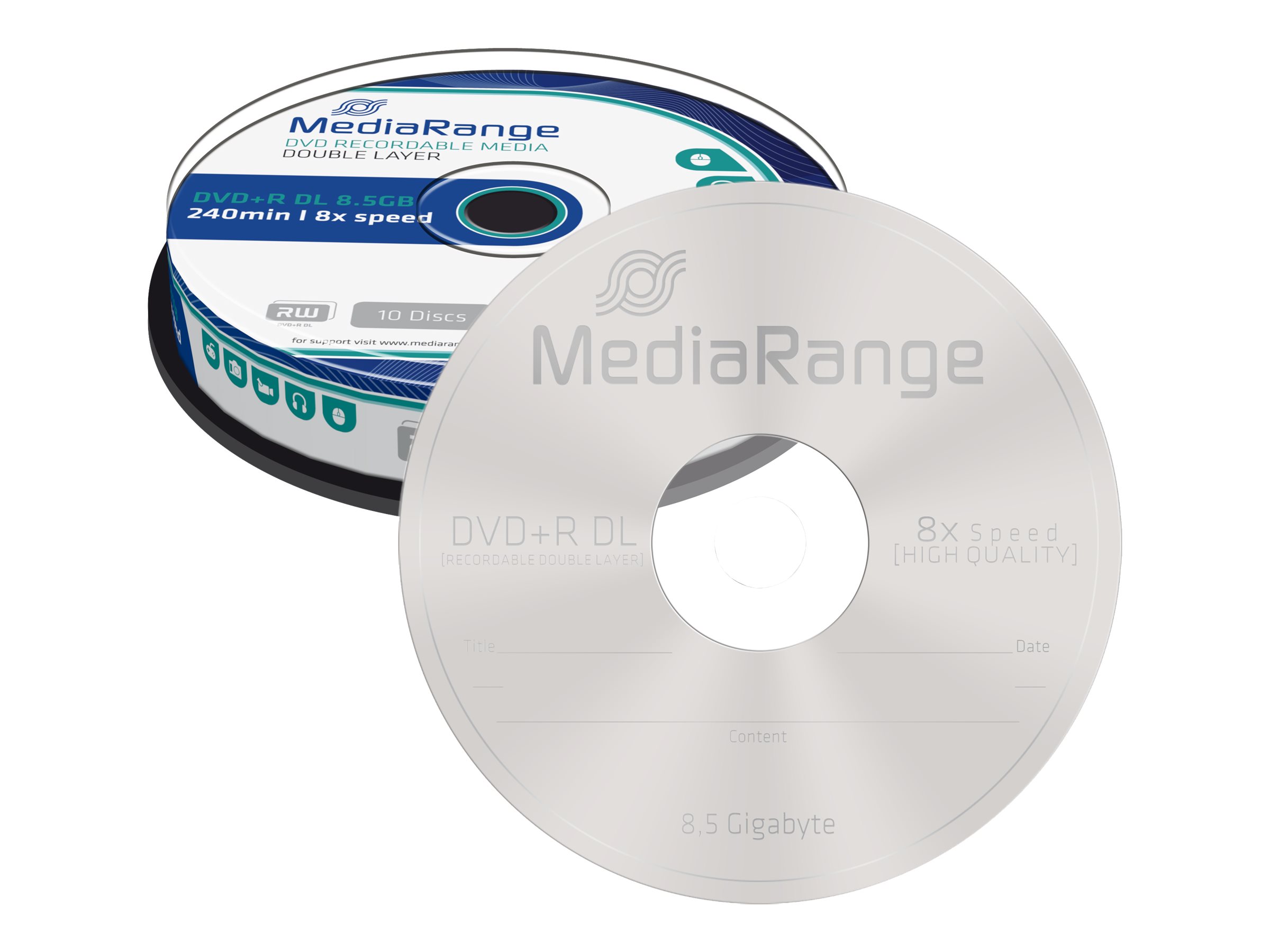 MEDIARANGE 10 x DVD+R DL - 8.5 GB (240 Min.) 8x
