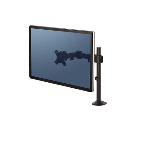 Fellowes Reflex Single Monitor Arm - Befestigungskit - einstellbarer Arm - für Monitor - Metall - Schwarz, RAL 9017 - Bildschirmgröße: up to 81.28 cm (bis zu 32 Zoll)