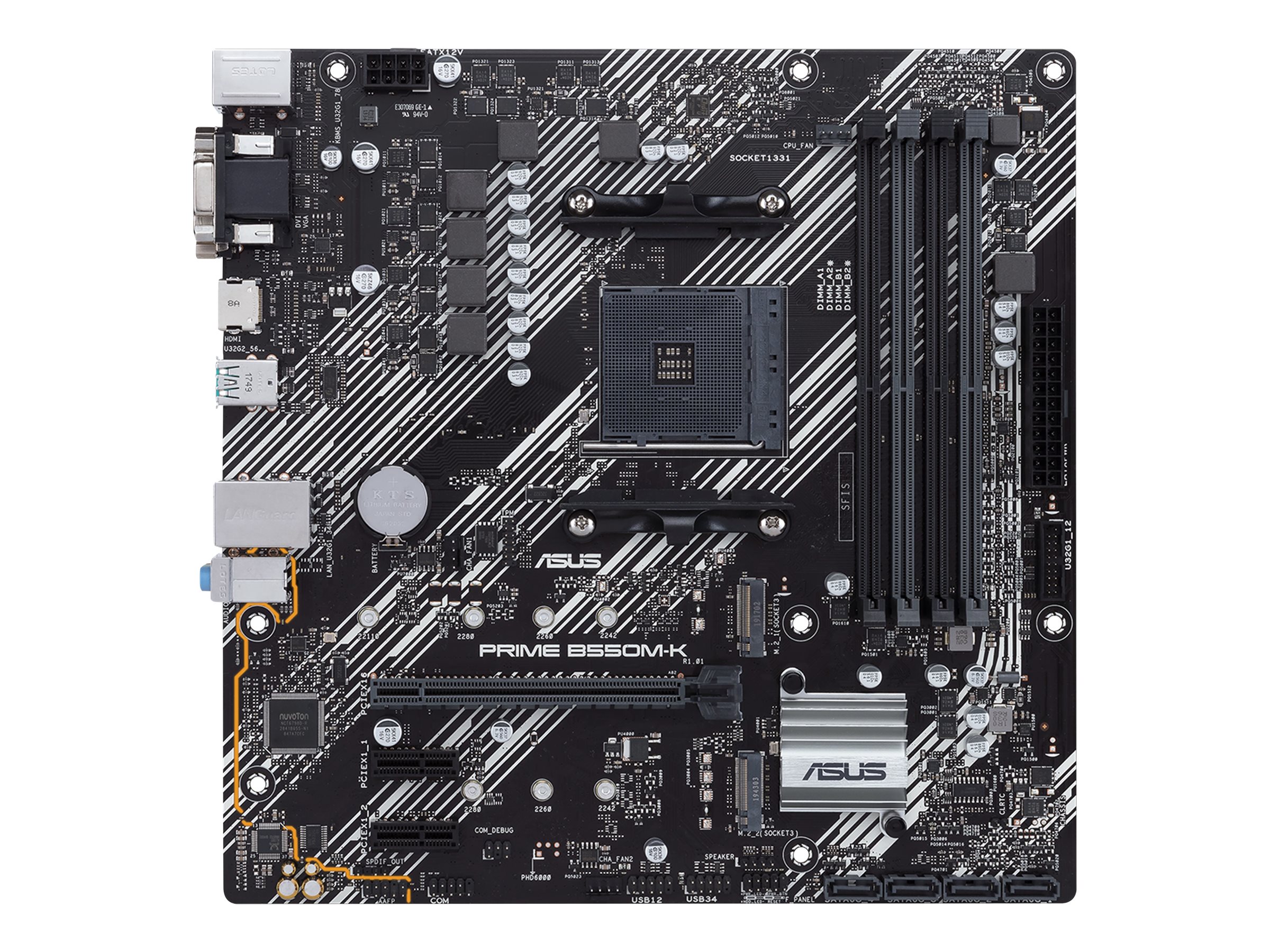 ASUS PRIME B550M-K - Motherboard - micro ATX - Socket AM4 - AMD B550 Chipsatz - USB 3.2 Gen 1, USB 3.2 Gen 2 - Gigabit LAN - Onboard-Grafik (CPU erforderlich)