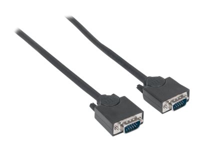 Manhattan VGA Monitor Cable, 3m, Black, Male to Male, HD15, Cable of higher SVGA Specification (fully compatible)