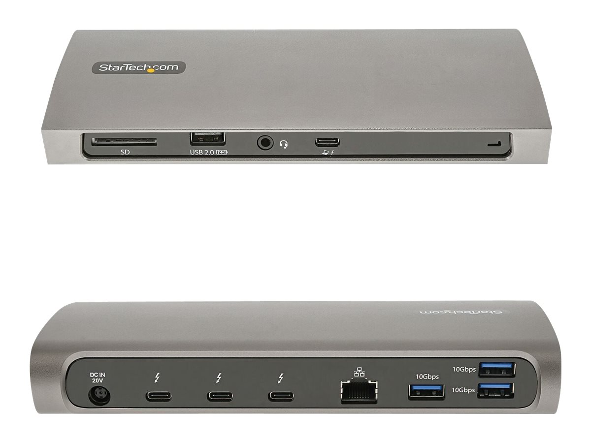 StarTech.com Thunderbolt 4 Dock, 96W Power Delivery, Single 8K/Dual Monitor 4K 60Hz, 3xTB4/USB4 ports, 4xUSB-A, SD, GbE, Thunderbolt 4 Docking Station for Windows or TB3 MacBook, 0.8m