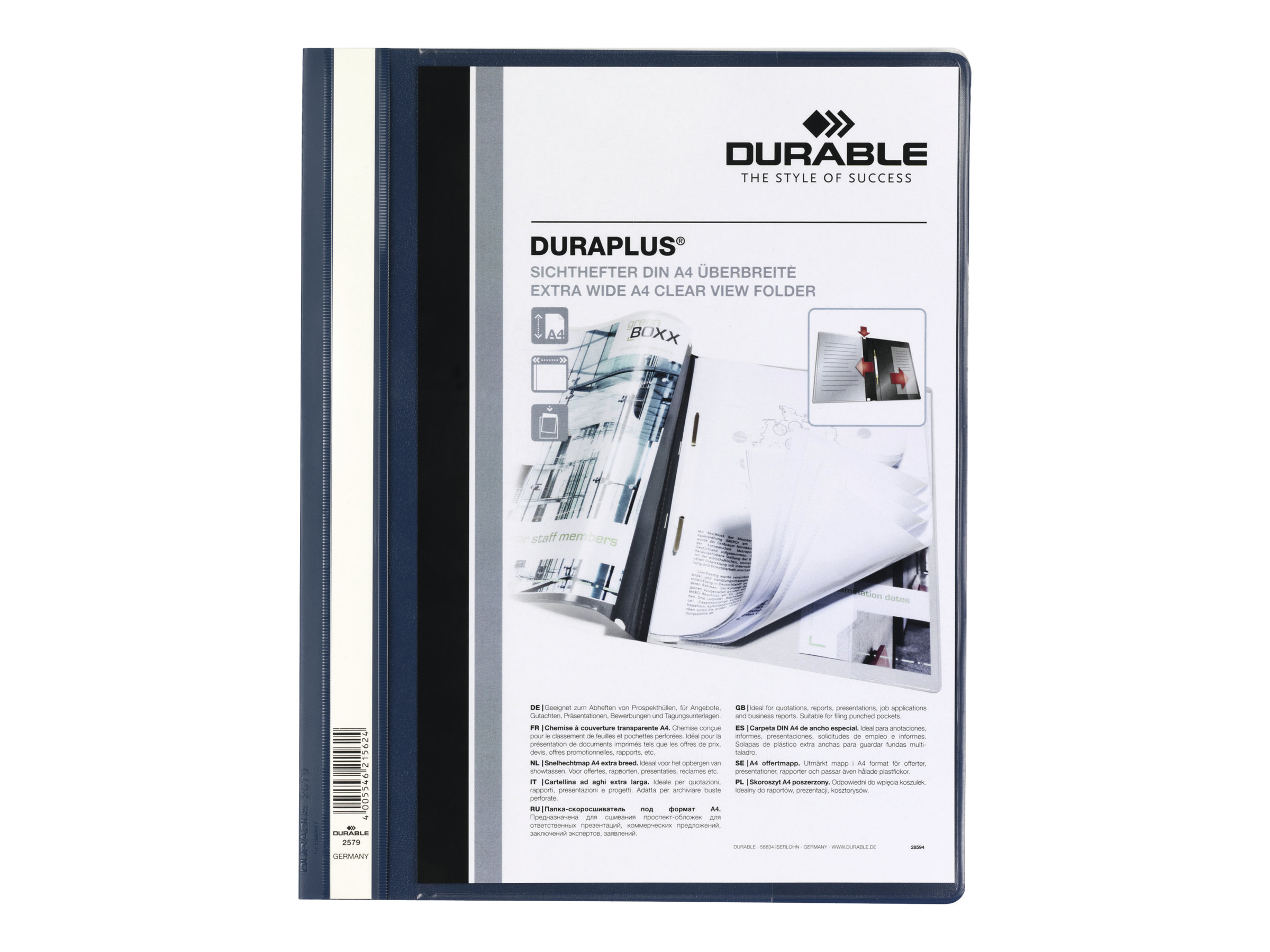 Durable DURAPLUS - Schnellhefter - für A4 - dunkelblau