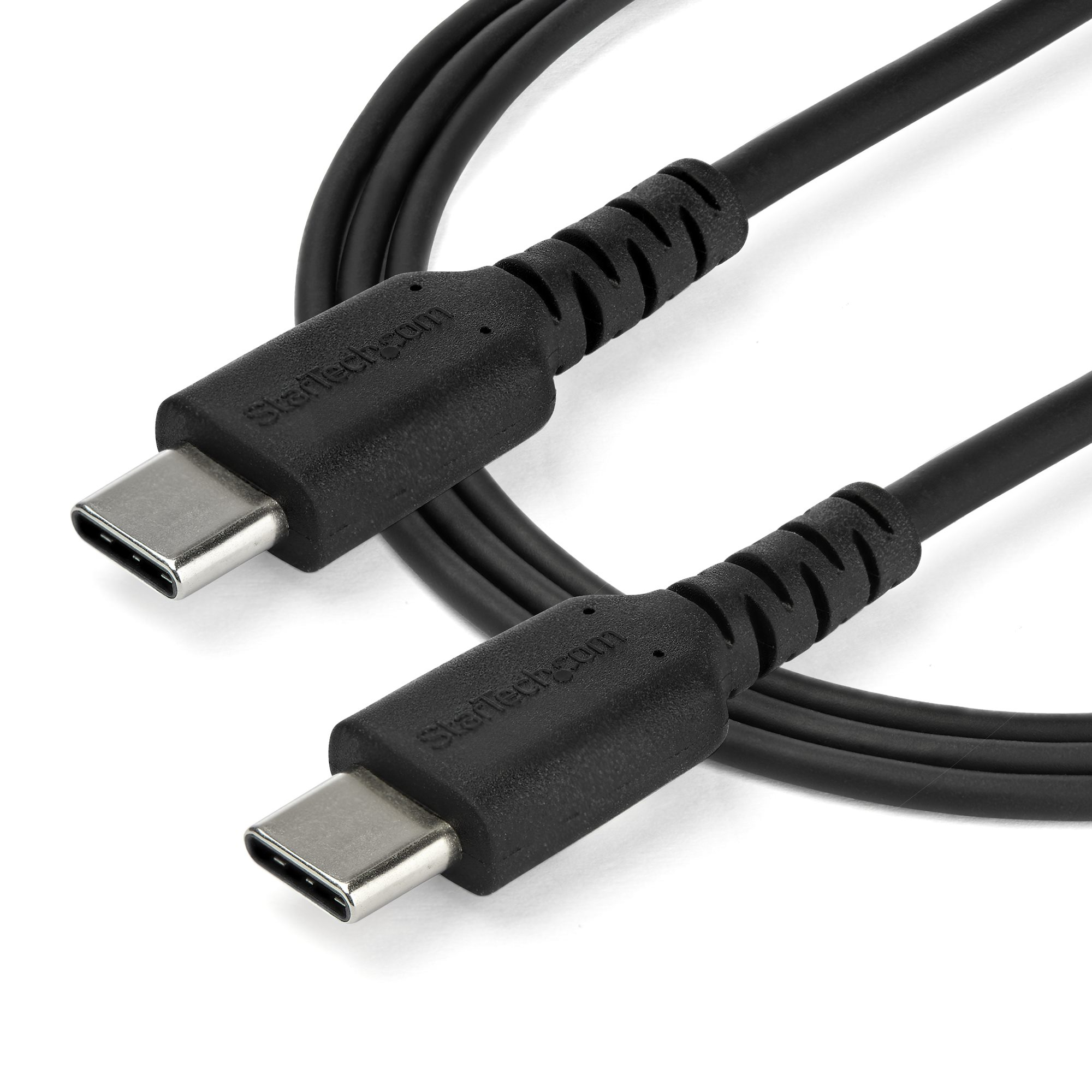 StarTech.com 2m USB-C Ladekabel - Langlebiges USB 2.0 Typ C zu USB C Datenübertragungs-/Schnellladekabel - TPE Mantel Aramidfaser M/M 60W Schwarz - Samsung S10 S20 iPad Pro MS Surface (RUSB2AC2MB)