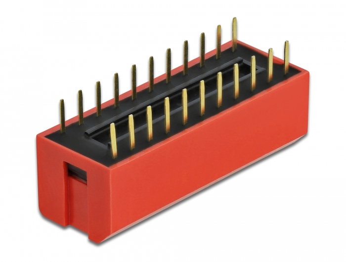 Delock DIP flip switch piano 11-digit 2.54 mm pitch THT vertical - DIP-Schalter - Rot (Packung mit 10)