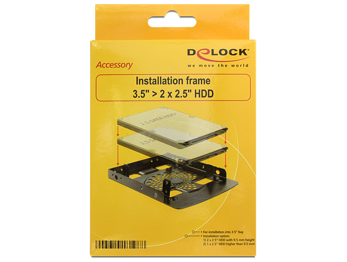 Delock Installation frame 3.5? > 2 x 2.5? HDD - Laufwerksschachtadapter - 3,5" auf 2,5" (8.9 cm to 6.4 cm)