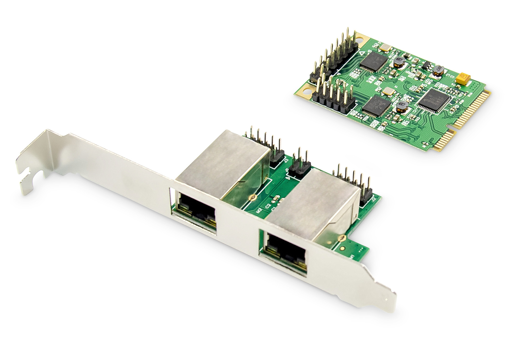 DIGITUS 2 Port Gigabit Ethernet Netzwerkkarte, RJ45, PCI Express