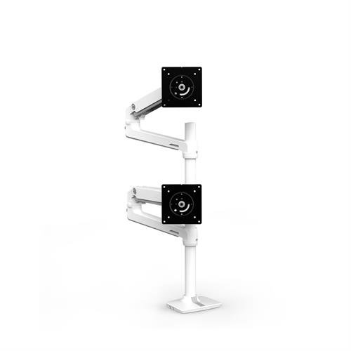 Ergotron LX Dual Stacking Arm Tall Pole - Befestigungskit - für 2 LCD-Displays - Aluminium - weiß - Bildschirmgröße: bis zu 101,6 cm (bis zu 40 Zoll)