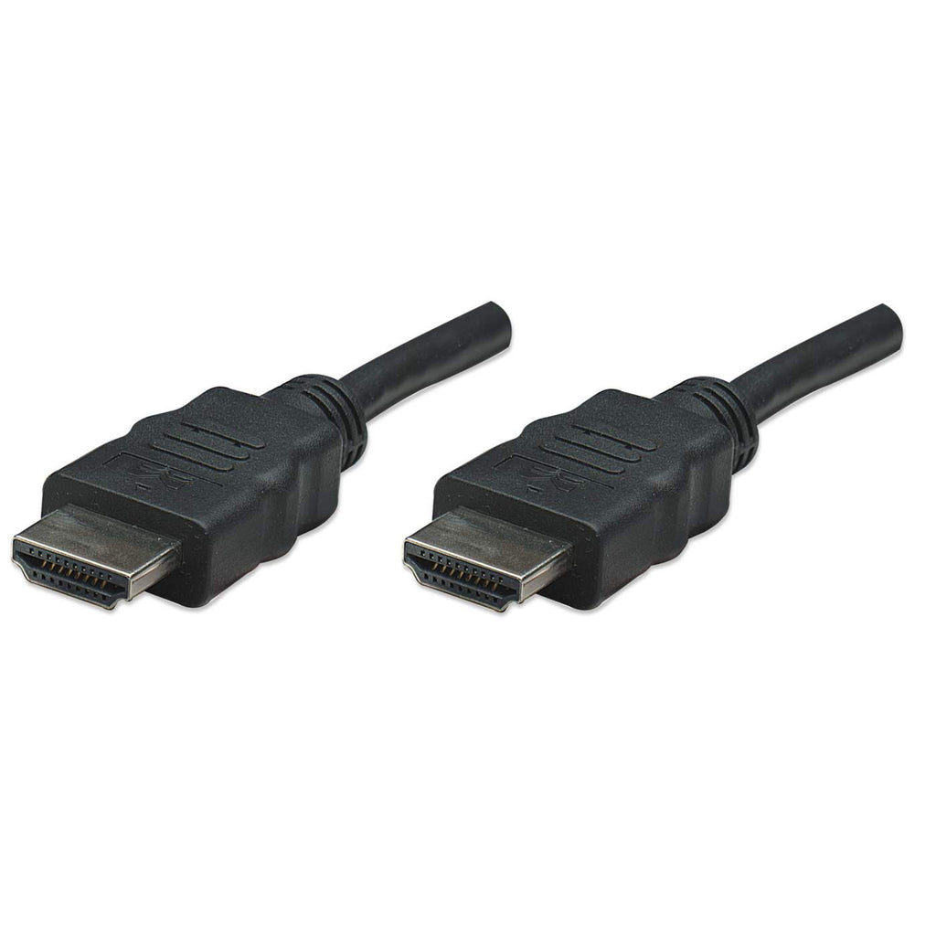 Manhattan HDMI Cable, 1080p@60Hz (High Speed), 7.5m, Male to Male, Black, Fully Shielded, Gold Plated Contacts, Lifetime Warranty, Polybag