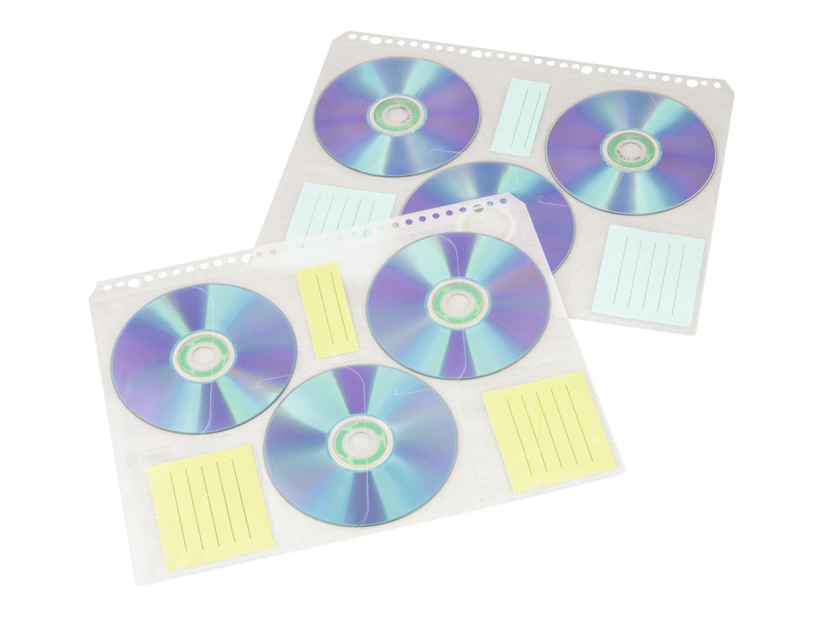 Hama CD-ROM Index Sleeves - CD-Umschläge - Kapazität: 6 CD - Transparent White (Packung mit 10)
