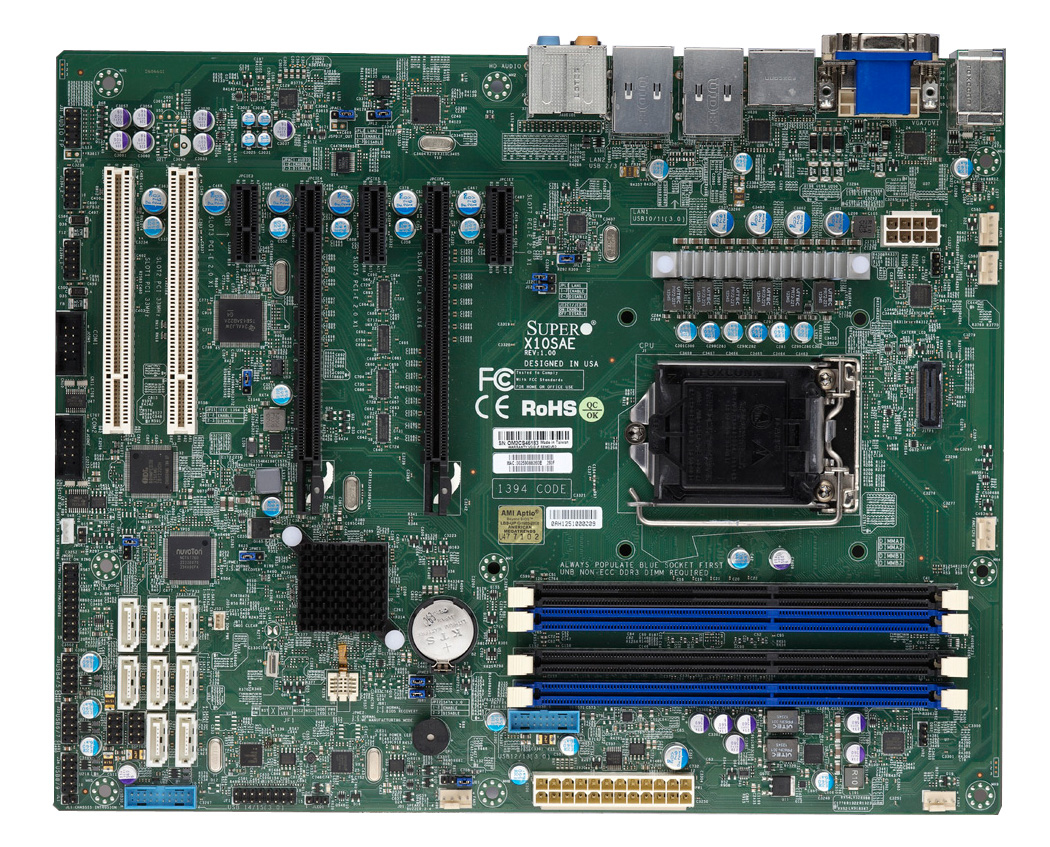 Supermicro X10SAE - Motherboard - ATX - LGA1150-Sockel - C226 Chipsatz - USB 3.0, FireWire - 2 x Gigabit LAN - Onboard-Grafik (CPU erforderlich)