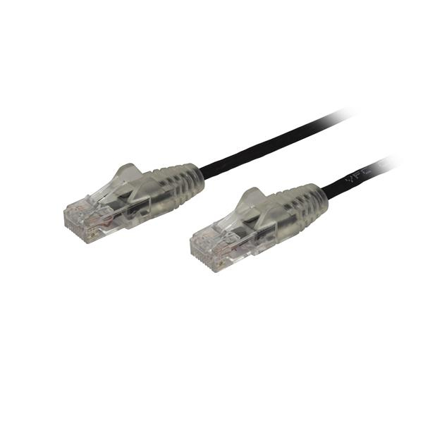 StarTech.com 3 m Cat6-Kabel - Schlankes Cat6-Patchkabel - Schwarz - Snagless RJ45-Anschlusse - Gigabit-Ethernet-Kabel - 28 AWG - Patch-Kabel - RJ-45 (M)