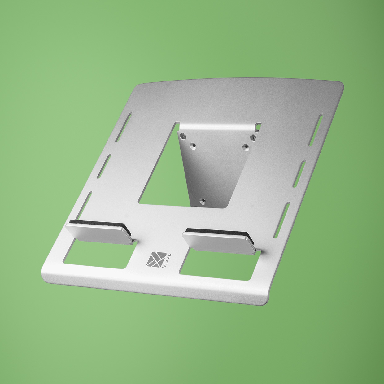 R-Go Morelia - Montagekomponente (Halter) für Notebook / Tablet - Aluminium - mattsilber - Bildschirmgröße: bis zu 68,6 cm (bis zu 27 Zoll)