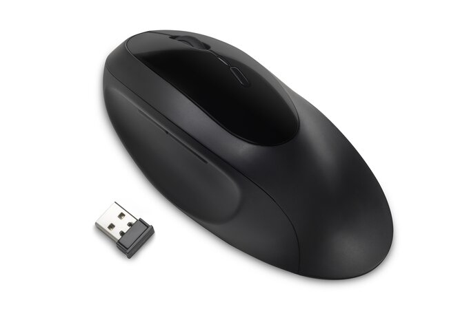 Kensington Pro Fit Ergo Wireless Mouse - Maus - ergonomisch - 5 Tasten - kabellos - 2.4 GHz, Bluetooth 4.0 LE - kabelloser Empfänger (USB)