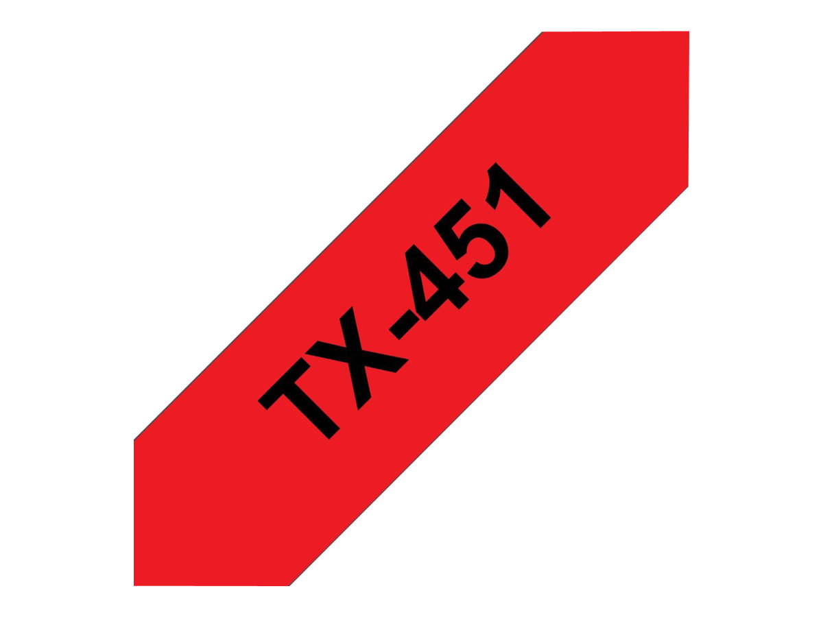 Brother TX - Schwarz auf rot - Rolle (2,4 cm) 1 Kassette(n) laminiertes Band