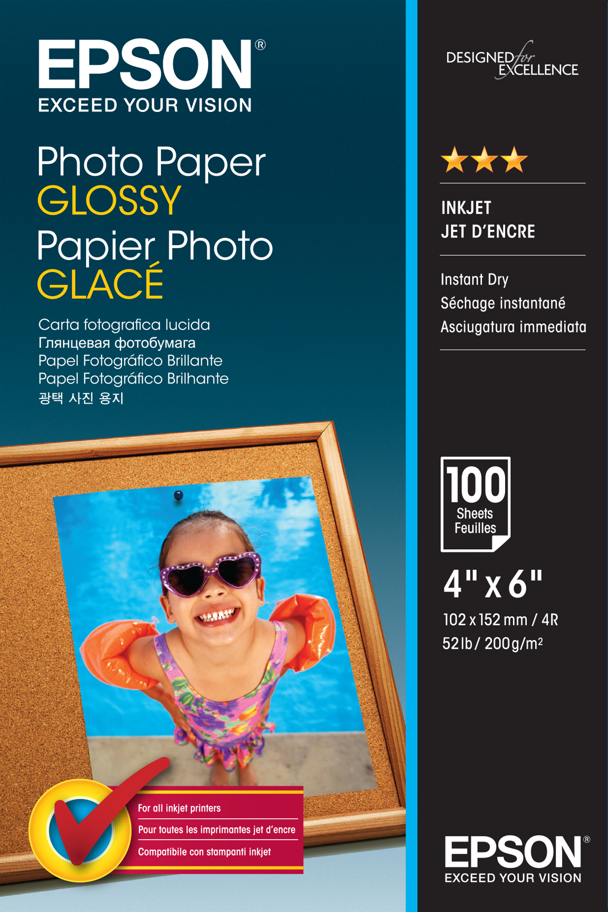 Epson Glänzend - 102 x 152 mm - 200 g/m² - 100 Blatt Fotopapier