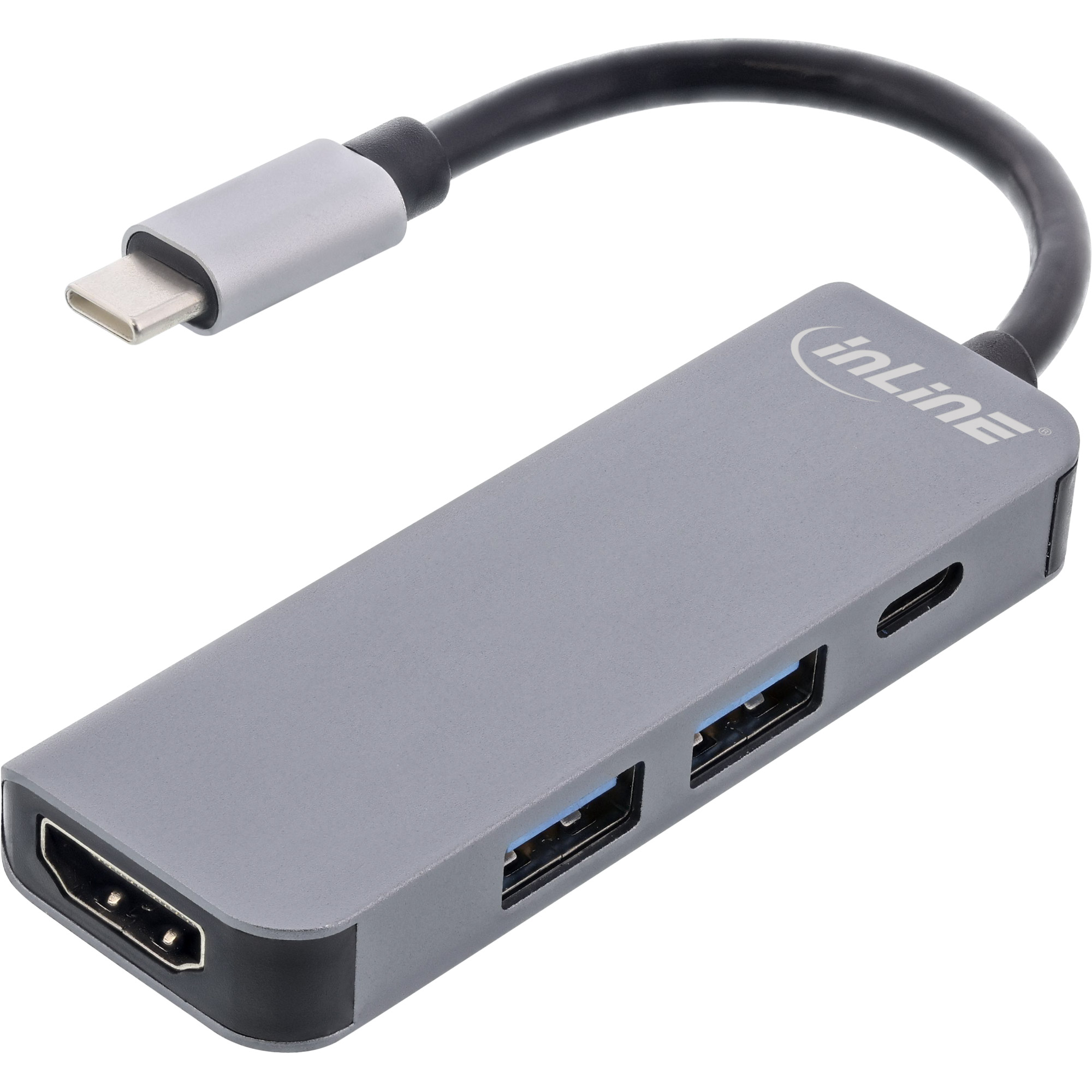 InLine Multifunktions-Hub USB 3.2 Gen.1 2x USB-A 5Gb/s+ HDMI 4K/30Hz+ Typ-C PD 87W