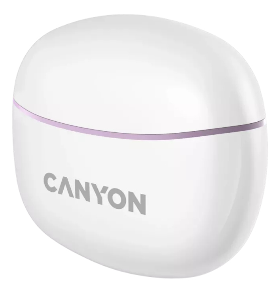 Canyon Kompiuterio kolon?l?s Canyon TWS-5 Bluetooth headset, with microphone, BT V5.3 JL 6983D4, Frequence Response:20Hz-20kHz, battery EarBud 40mAh*2+Charging Case 500mAh, type-C kabelio ilgis 0.24m, size: 58.5*52.91*25.5mm, 0.036kg, Violetin?