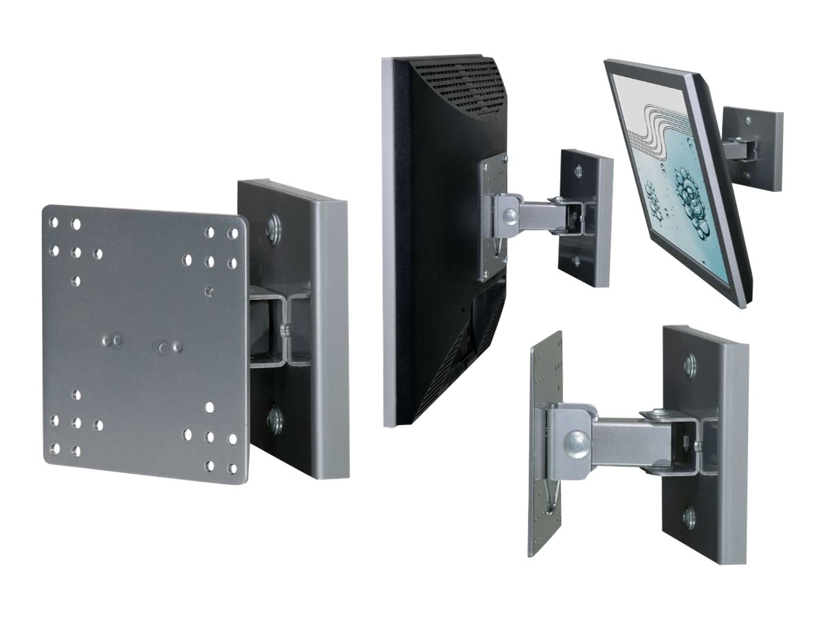 R-Go Steel Hook Up Wandhalterung, verstellbar, silber - Klammer für LCD-Display - Stahl - Silber - Bildschirmgröße: bis zu 68,6 cm (bis zu 27 Zoll)
