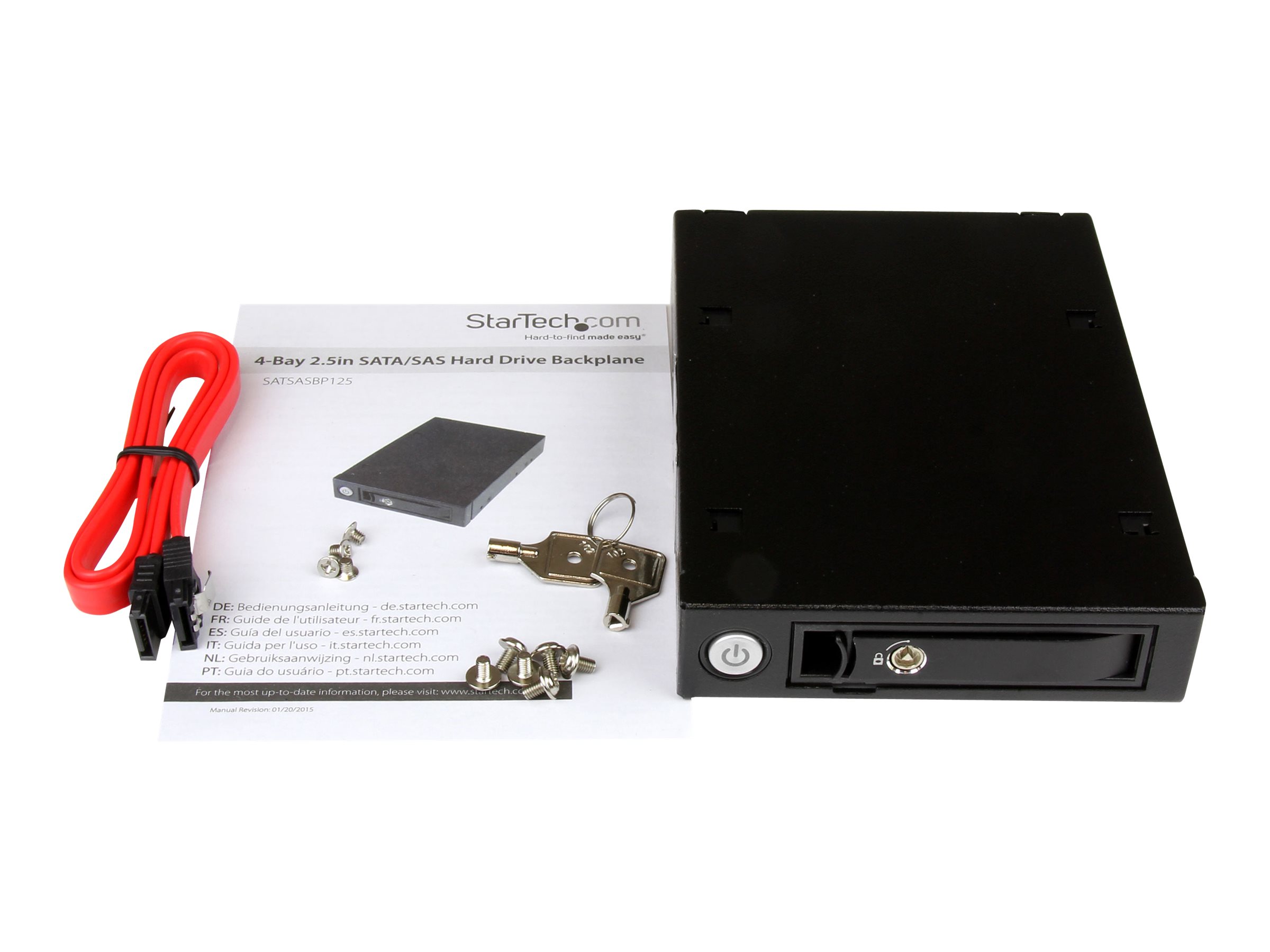 StarTech.com Festplatten Wechselrahmen für 2,5 Zoll SATA / SAS Laufwerke - Mobile Rack Backplane für SATA II und III - Gehäuse für Speicherlaufwerke - 2.5" (6.4 cm)