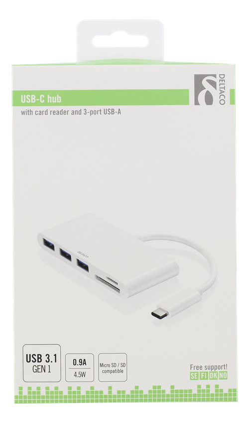 Deltaco USBC-hub Hub 3 porte USB