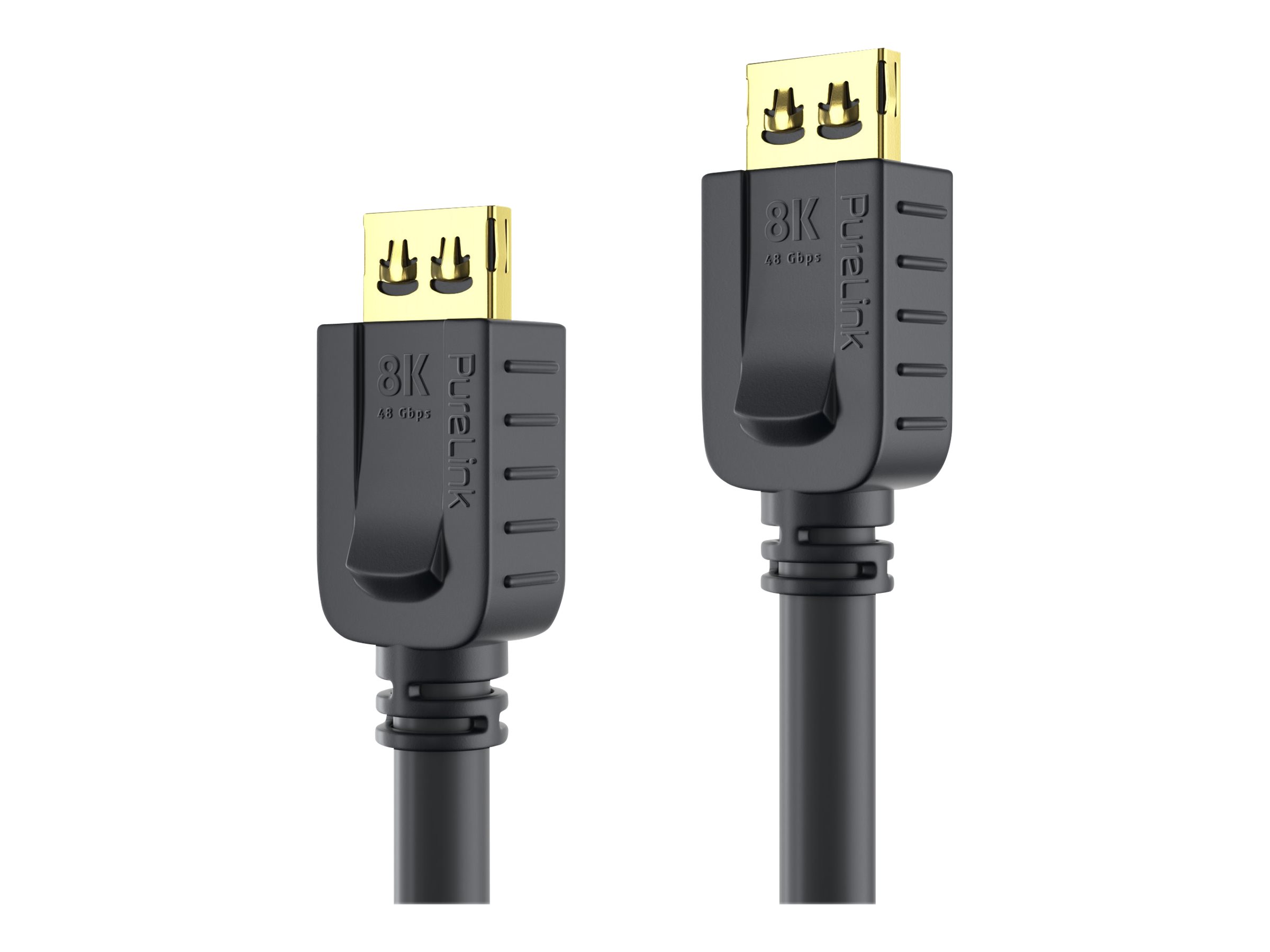 PureLink PureInstall Series - Ultra High Speed - HDMI-Kabel mit Ethernet - HDMI männlich Verriegelung zu HDMI männlich Verriegelung - 1.5 m - Dreifachisolierung - Schwarz - rund, unterstützt 8K 60 Hz (7680 x 4320)