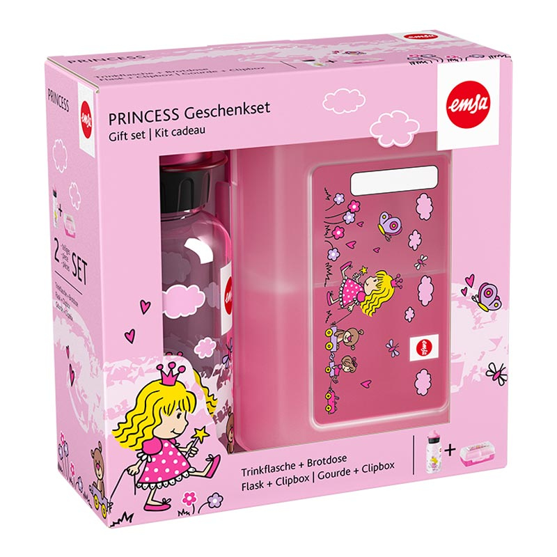 EMSA Kids Set Princess - Brotdosenset - Kinder - Pink - Polypropylen (PP) - Tritan - Abbildung - Rechteckig