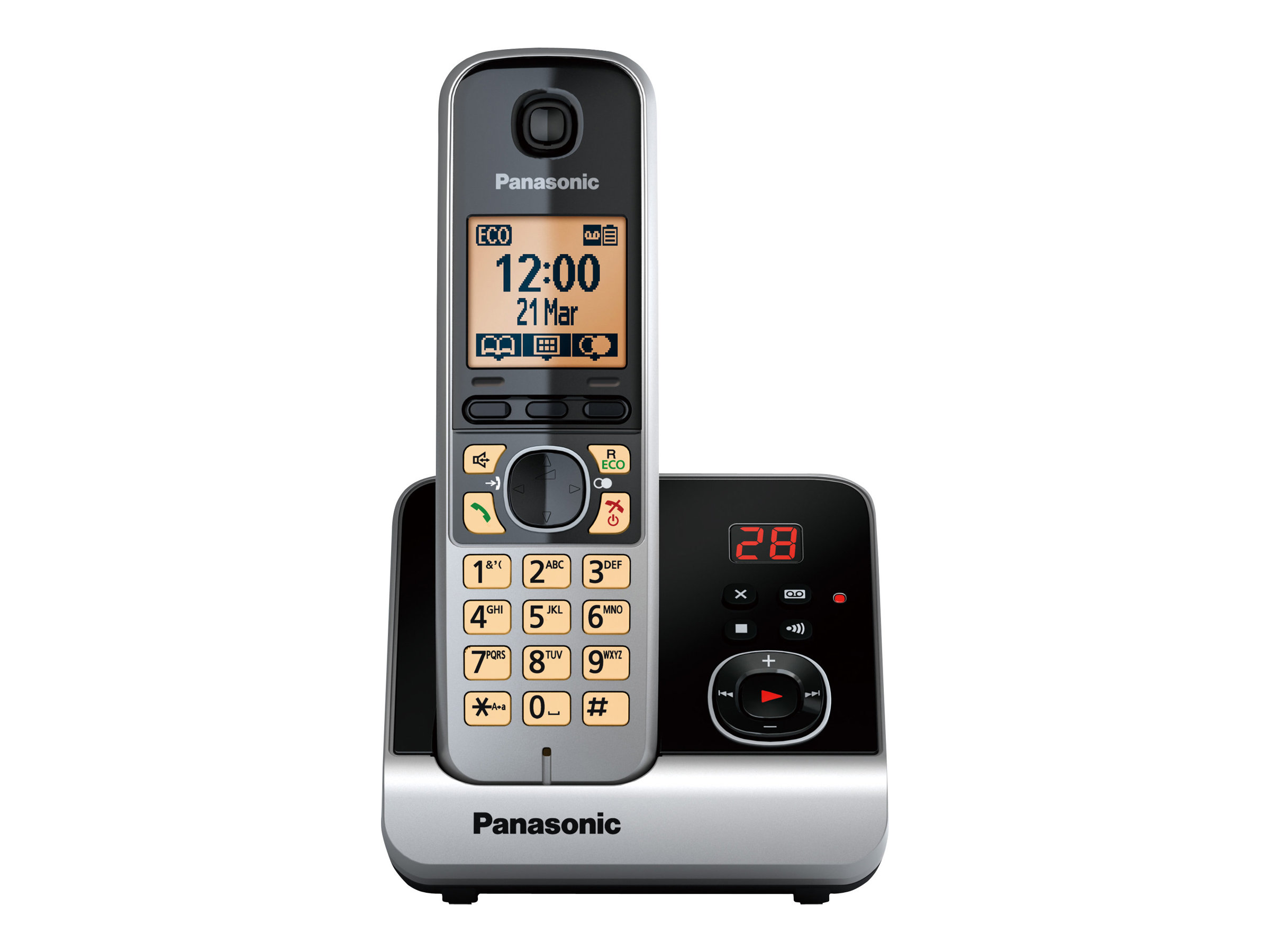Panasonic KX-TG6721GS - Schnurlostelefon - Anrufbeantworter mit Rufnummernanzeige