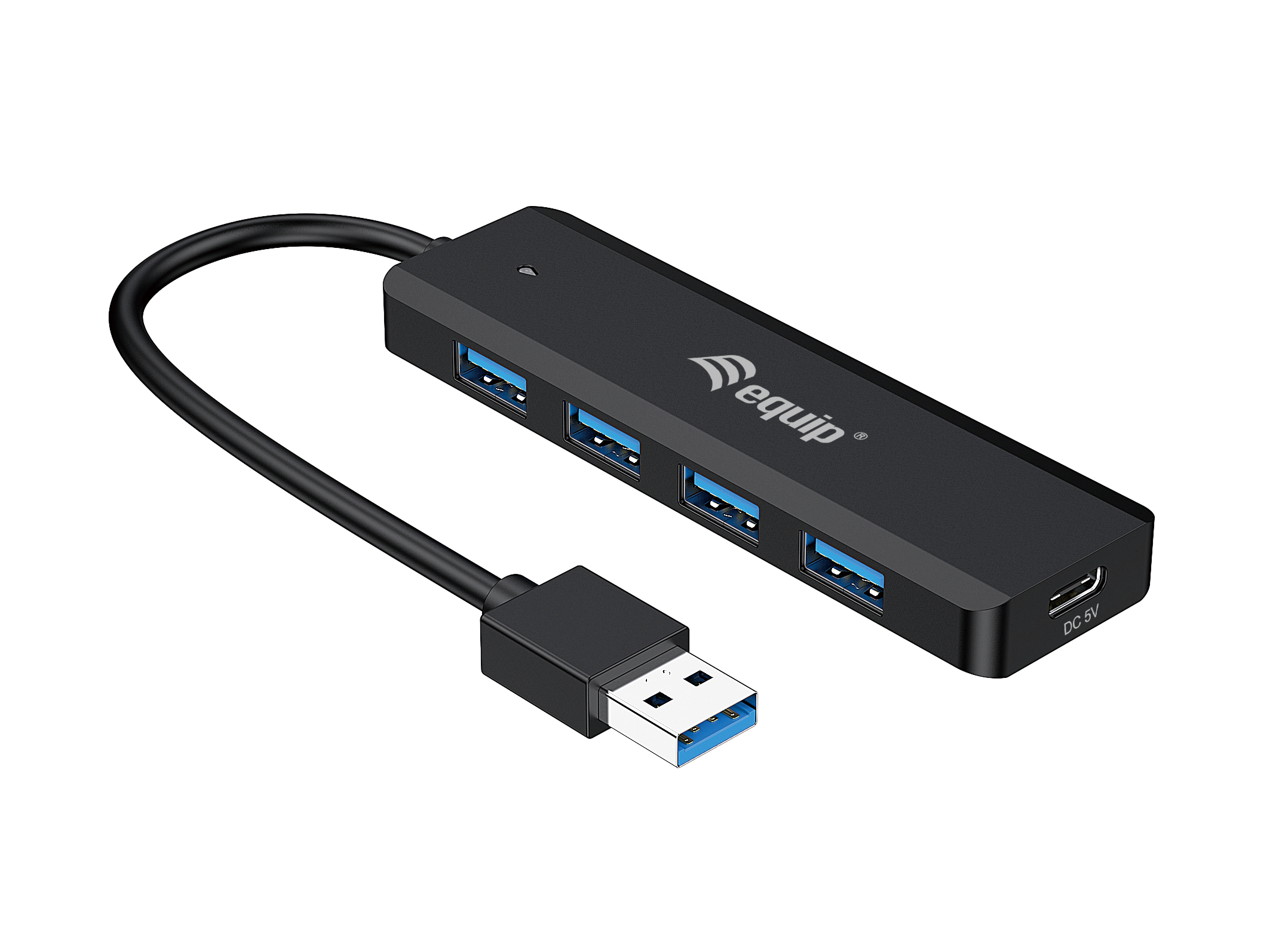 Equip USB-Hub 4-Port 3.0 ->4x3.0+USBC Ada. o.Netz schwarz - Hub - 4-Port