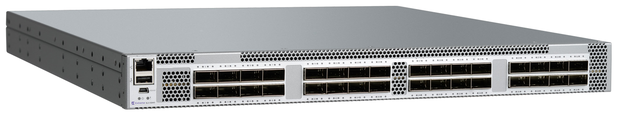 Extreme Networks Brocade SLX 9240-32C-DC-R - Switch - managed - 32 x 100 Gigabit QSFP28 / 40 Gigabit QSFP+ (Breakout-kompatibel)