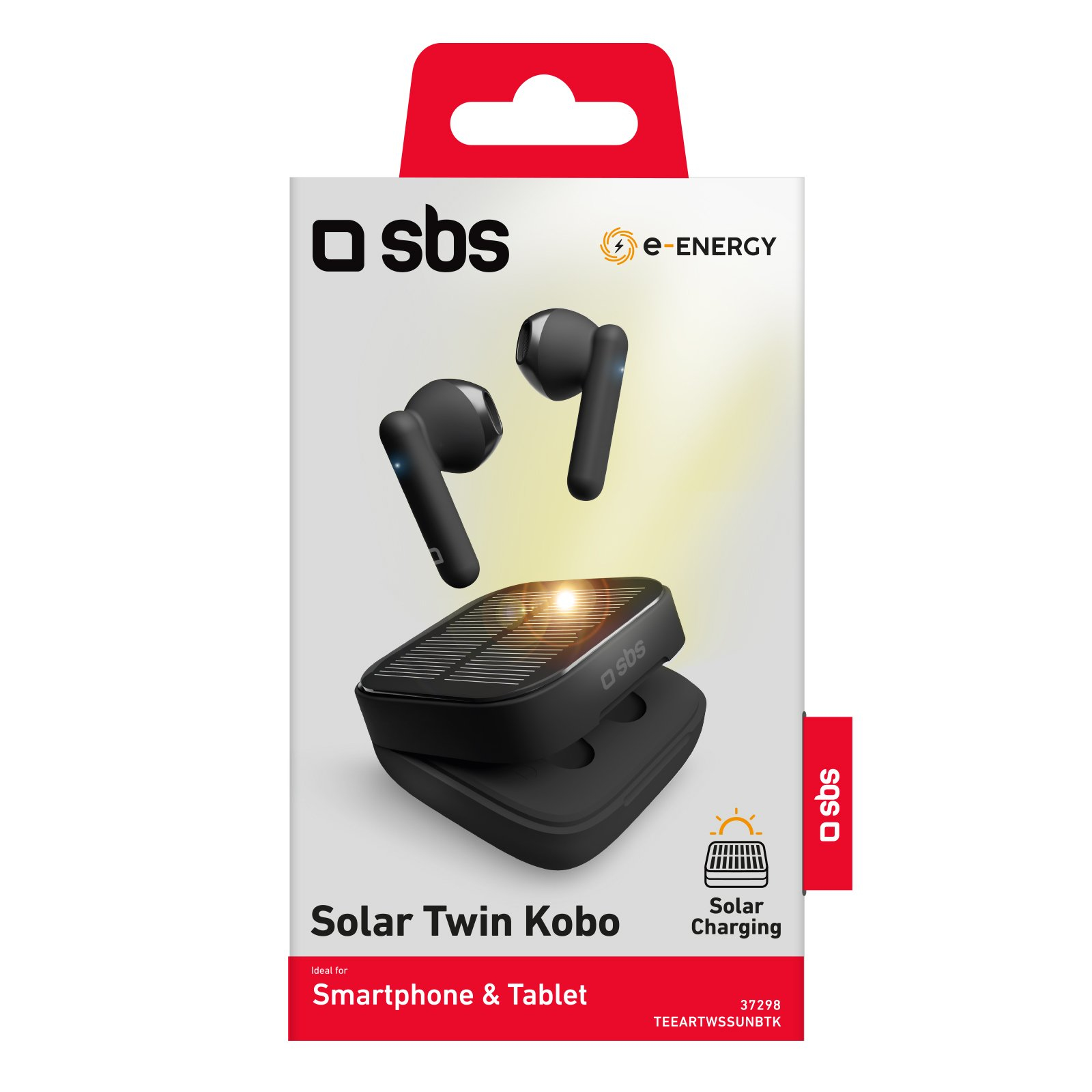 SBS TWS Twin KOBO mit Solarpanel 300mAh Ladestation black