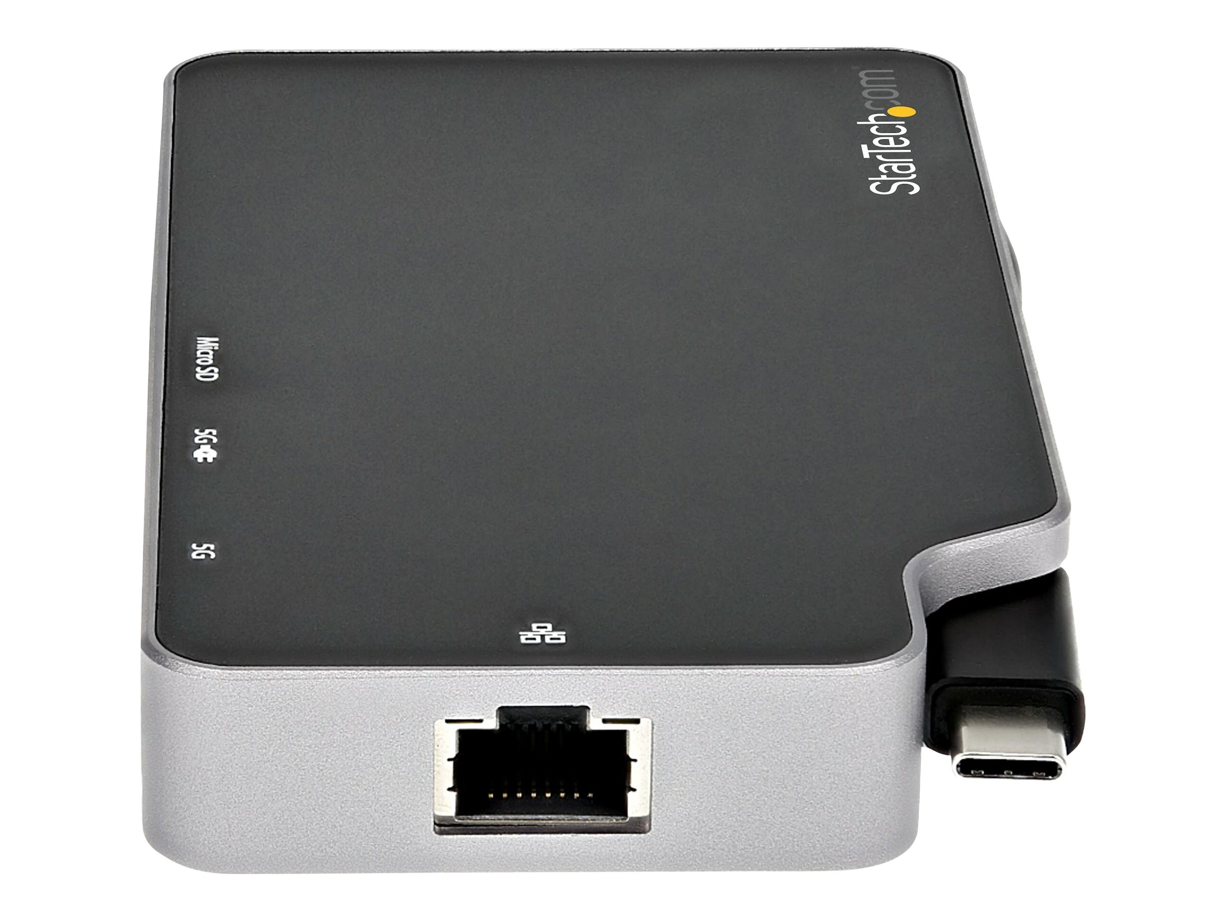 StarTech.com USB-C Multiport Adapter - USB-C auf 4K HDMI oder VGA mit 100W Power Delivery Pass-Through, 2-Port 10Gbit/s USB Hub, MicroSD, GbE - USB 3.1 Gen 2 Typ C Mini/Travel Dock (CDP2HVGUASPD)