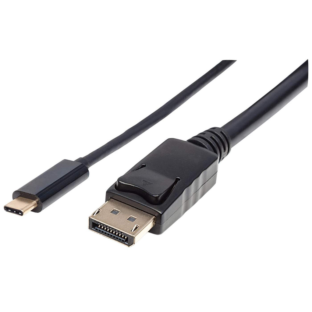 Manhattan USB-C to DisplayPort Cable, 4K@60Hz, 2m, Male to Male, Black, Equivalent to Startech CDP2DP2MBD, Three Year Warranty, Polybag - DisplayPort-Kabel - 24 pin USB-C (M)