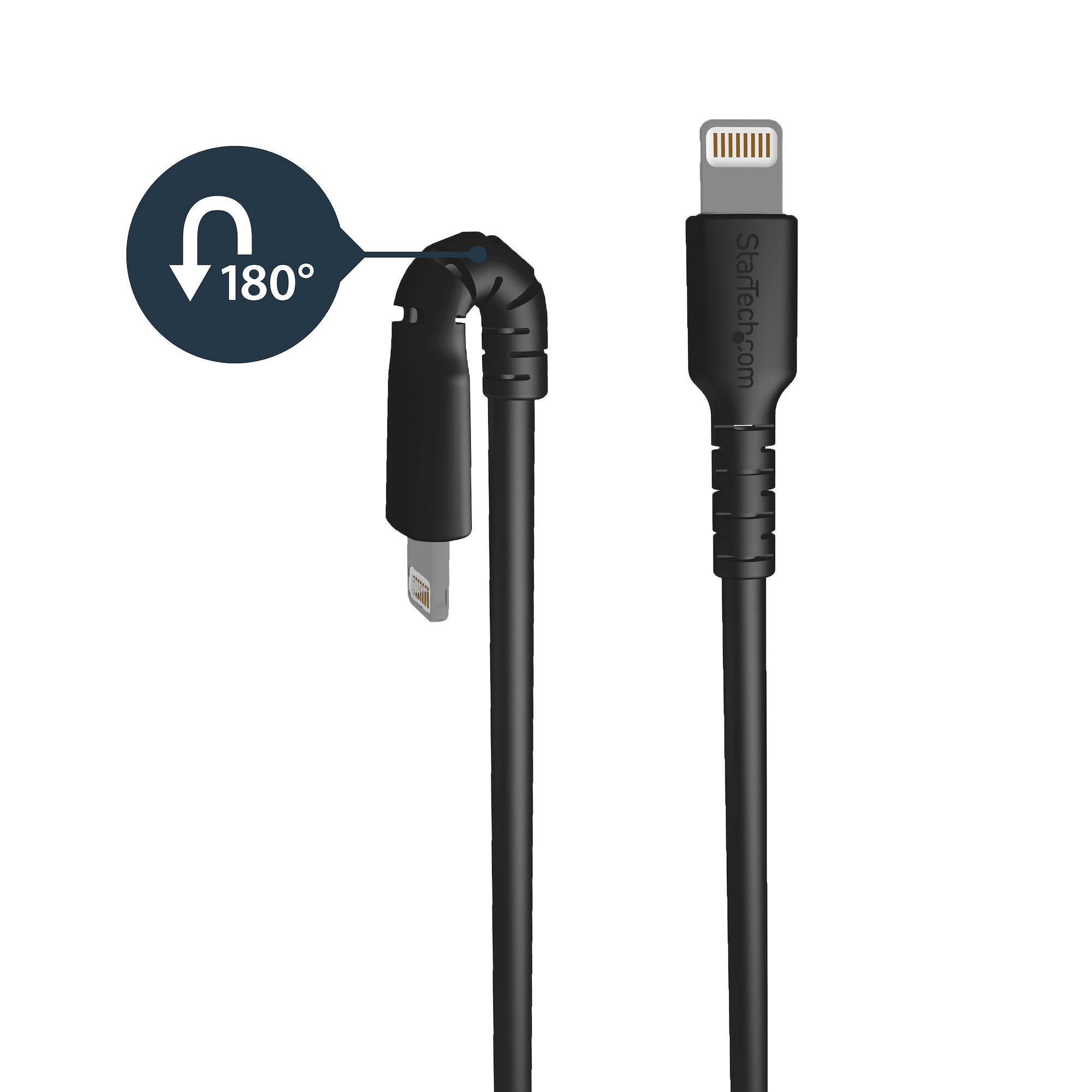 StarTech.com 1m USB-A auf Lightning-Kabel - Hochbelastbare, robuste Aramidfaser - USB Typ-A auf Lightningkabel - Lade-/Synchronisationskabel - Apple MFi-zertifiziert iPad/iPhone 12 - Schwarz (RUSBLTMM1MB)