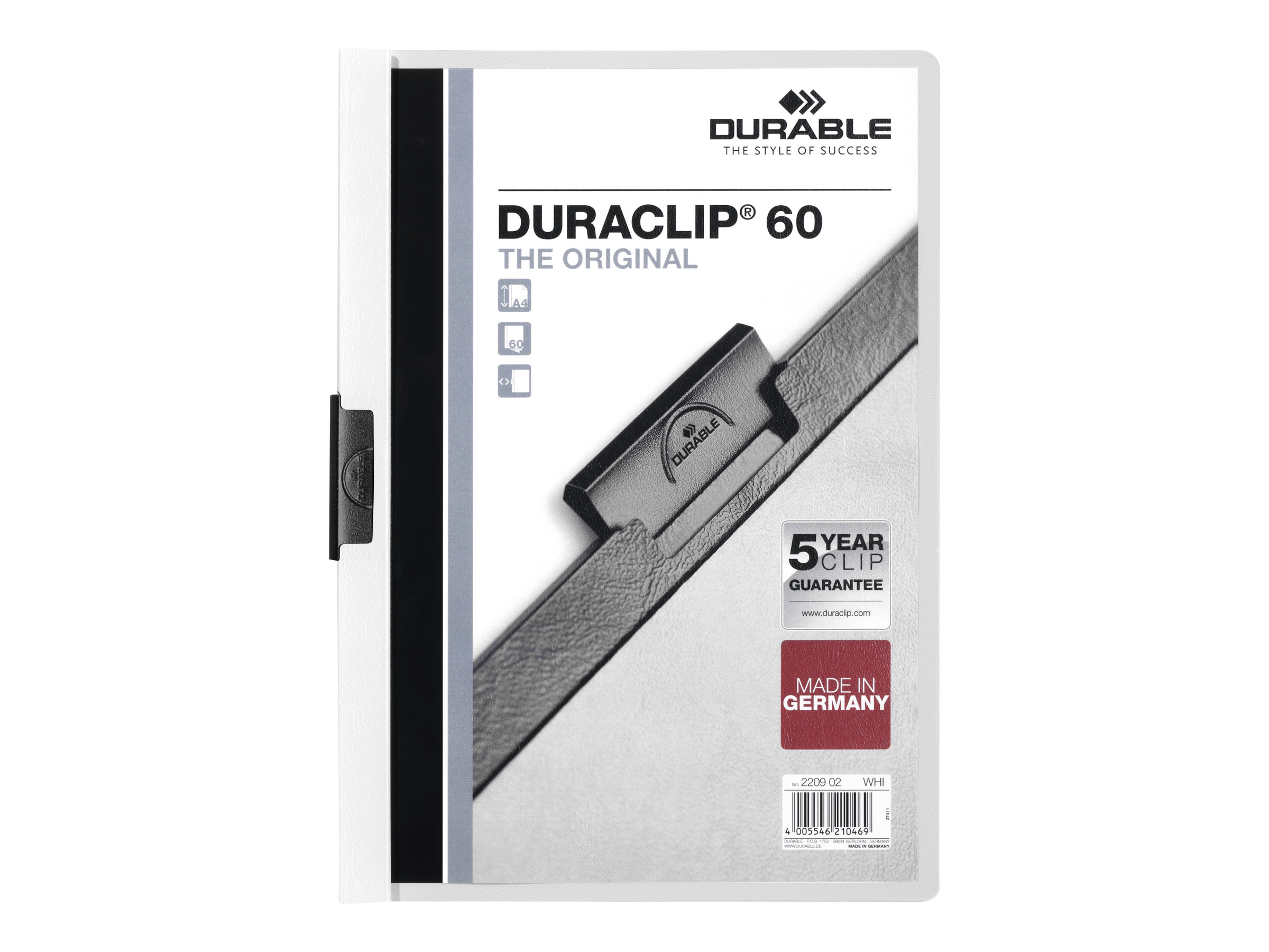 Durable DURACLIP 60 - Klemmhefter - für A4 - Kapazität: 60 Blätter
