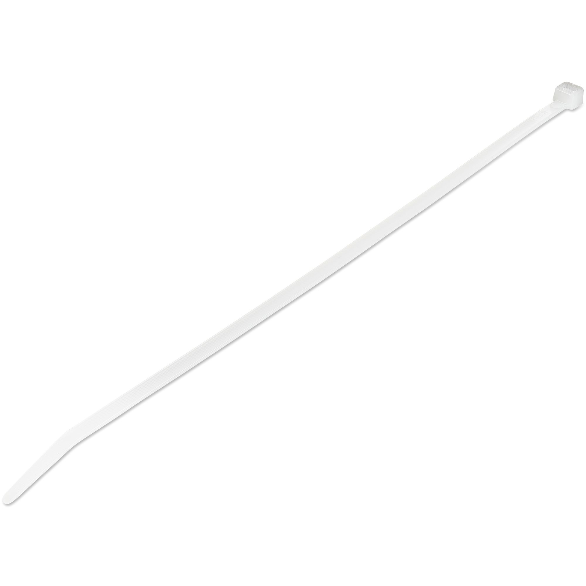 StarTech.com 10"(25cm) Cable Ties, 1/8"(4mm) wide, 2-5/8"(68mm) Bundle Diameter, 50lb(22kg) Tensile Strength, Nylon Self Locking Zip Ties w/Curved Tip, 94V-2/UL Listed, 1000 Pack, White - Nylon 66 Plastic - TAA (CBMZT10NK)