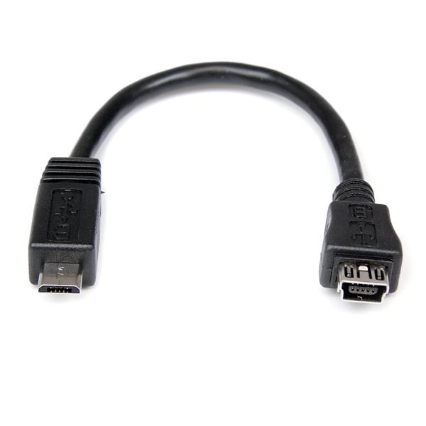 StarTech.com 15 cm Micro USB auf Mini USB-Adapterkabel – Stecker/Buchse - USB-Adapter - Mini-USB, Typ B (W)