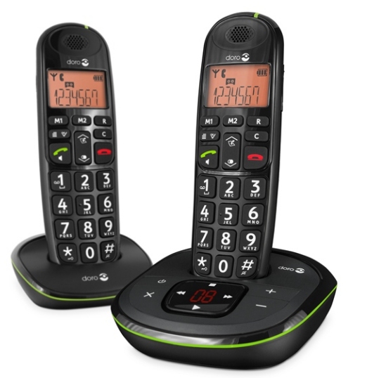 Doro PhoneEasy 105wr Duo - Schnurlostelefon - Anrufbeantworter mit Rufnummernanzeige