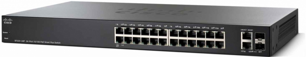 Cisco 220 Series SF220-24P - Switch - managed - 24 x 10/100 (PoE)