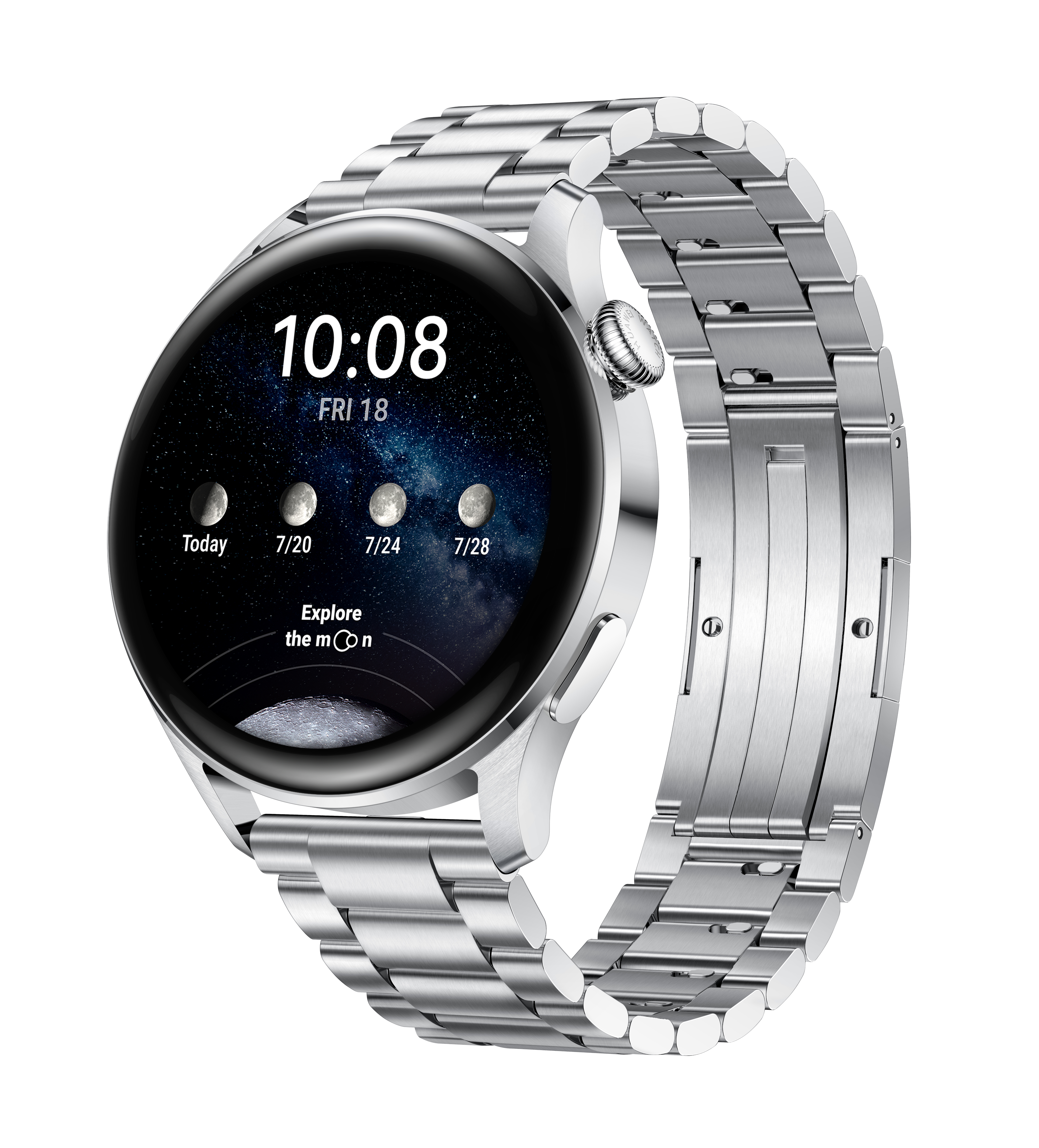 Huawei Watch 3 - Elite Edition - 46 mm - silber - intelligente Uhr mit Gliederarmband - Anzeige 3.6 cm (1.43")