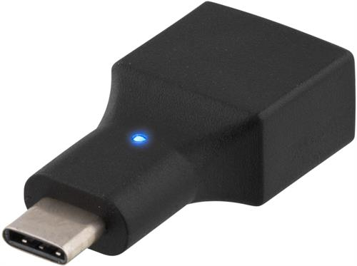 Deltaco Adapter USB 2.0 Typ C hane -> A hona svart