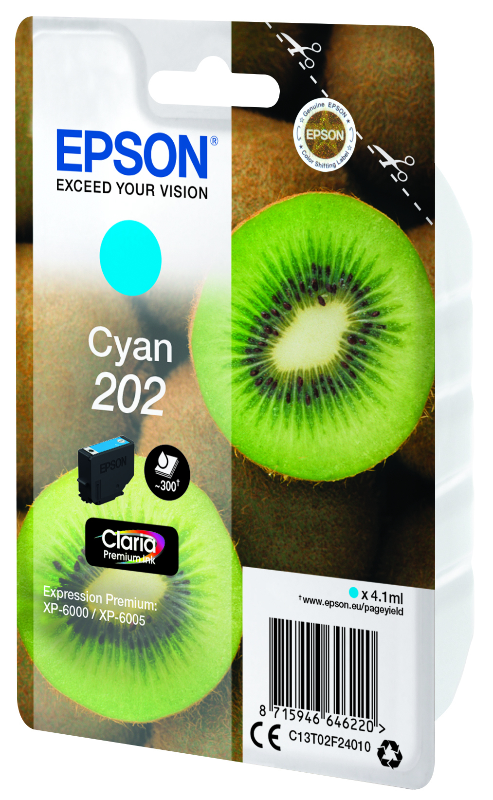 Epson 202 - 4.1 ml - Cyan - Original - Blisterverpackung