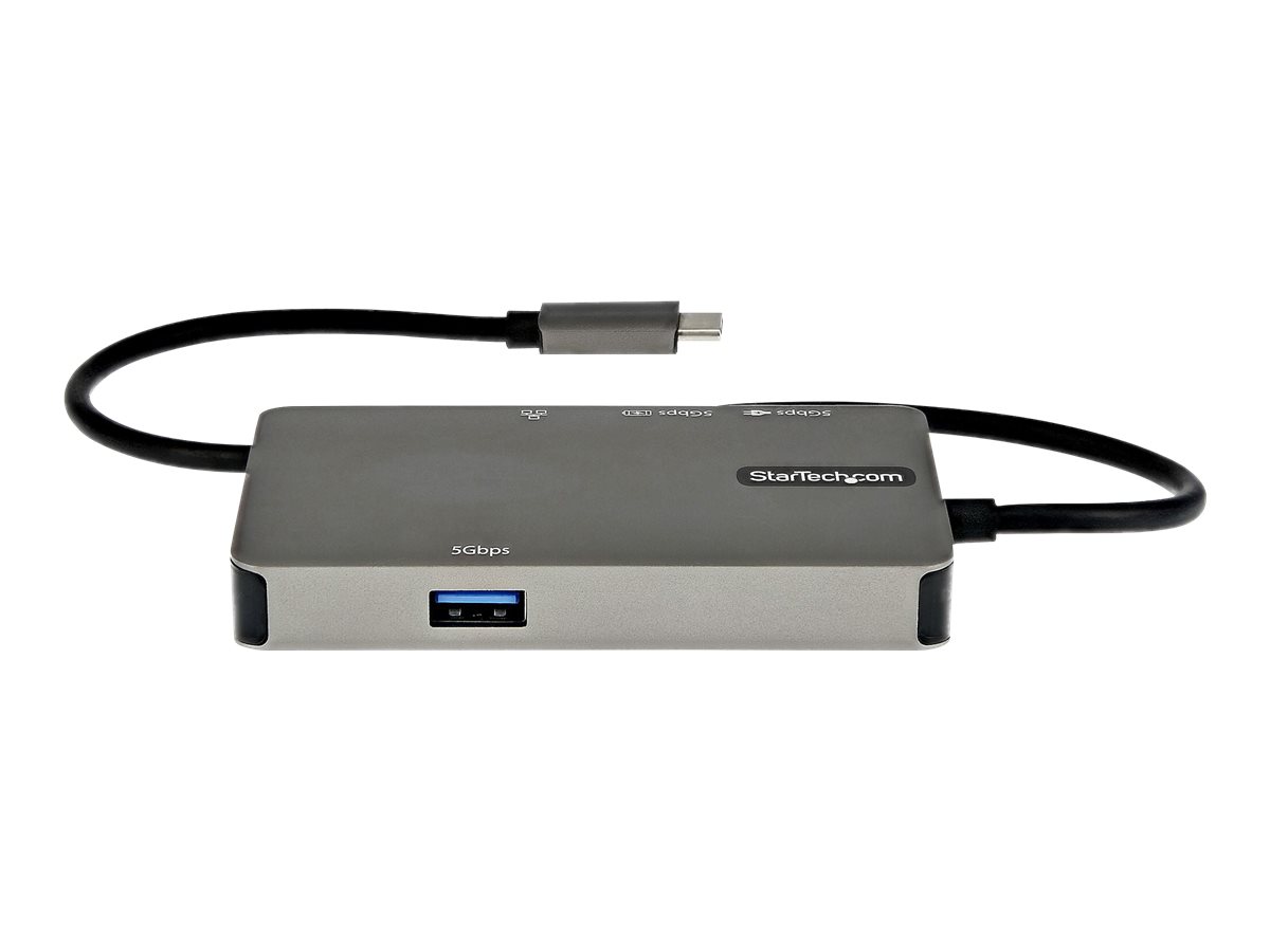 StarTech.com USB-C Multiport Adapter - USB-C auf 4K 30Hz HDMI oder 1080p VGA - USB Typ-C Mini Dock mit 100W Power Delivery Passthrough, 3-Port USB Hub 5 Gbit/s, GbE - 30cm Kabel (DKT30CHVPD2)